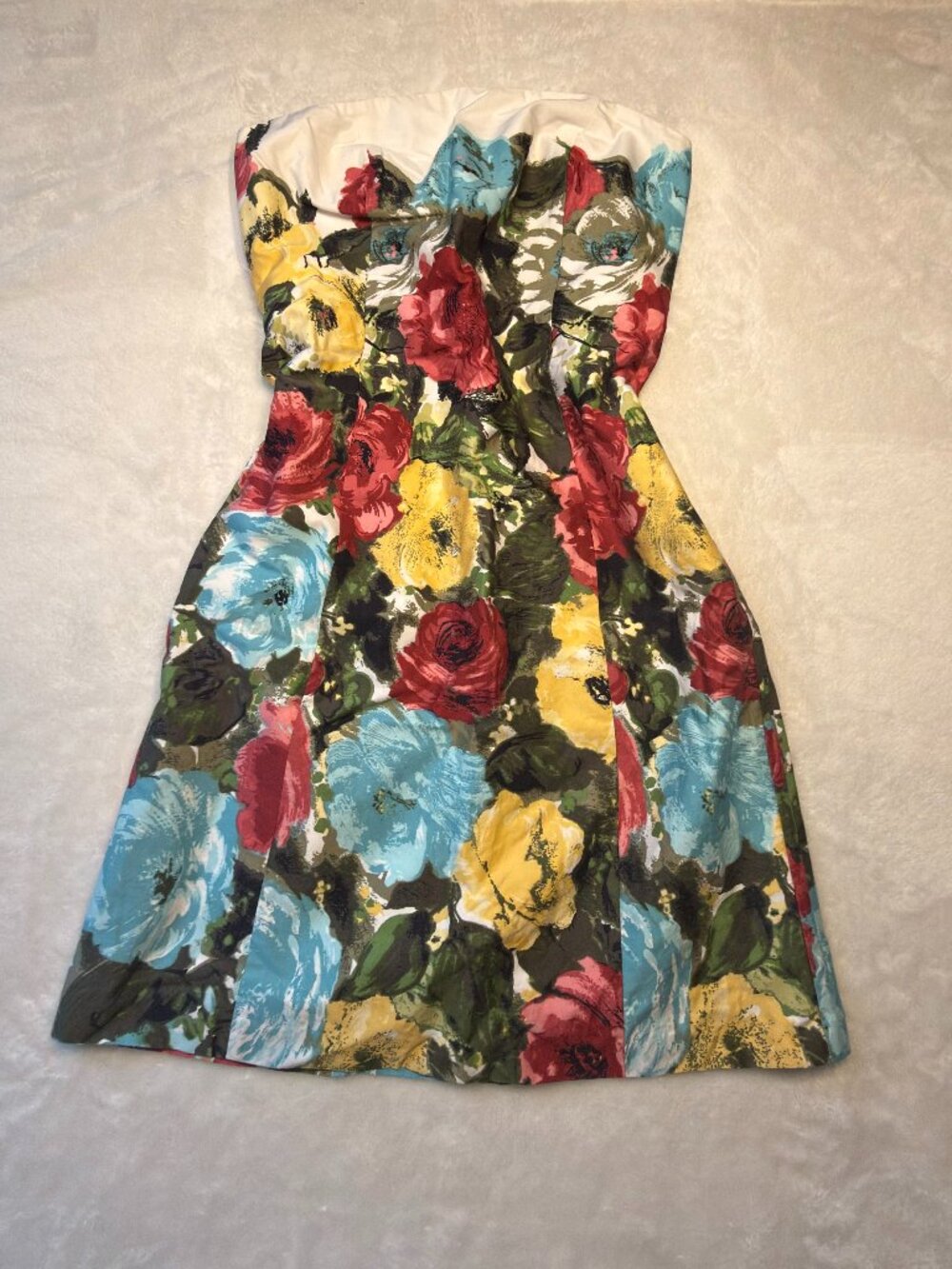 Ann Taylor LOFT Floral Strapless A-Line Mini Dress - Size 2